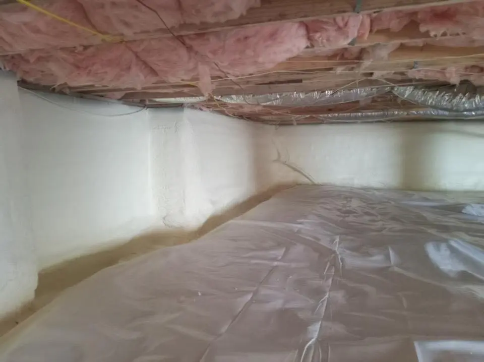 Crawl space encapsulation with closed-cell spray foam for Flat Roof Repair in Ripon